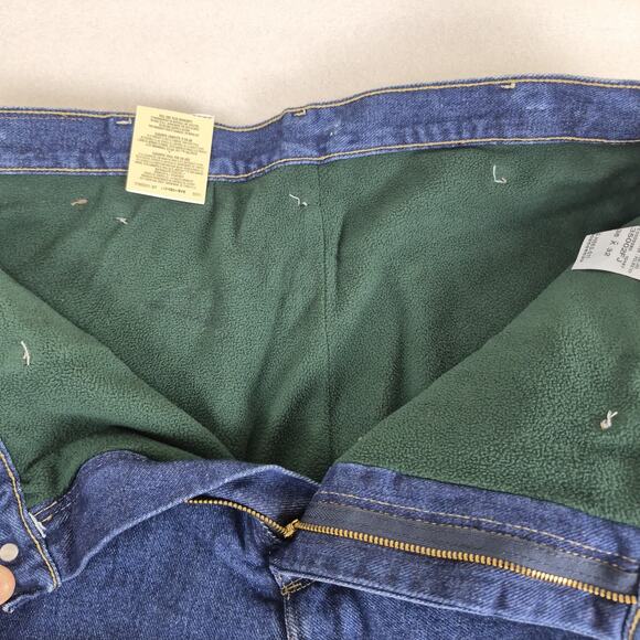 NWT Wrangler Jeans Mens 36x32 Blue Rugged Wear Green Fleece Lined Relaxed Fit - Picture 6 of 8